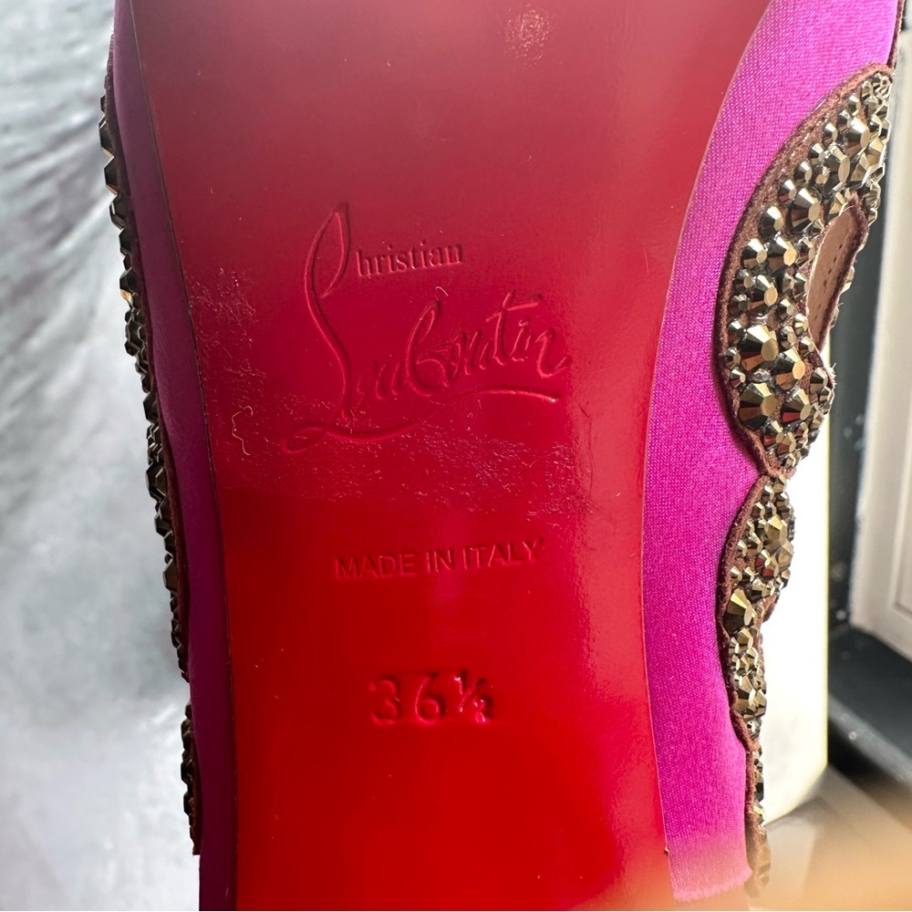 🌺CHRISTIAN LOUBOUTIN 👠 Beaute Strass Pink Pumps Size: 36.5 - Picture 14 of 15